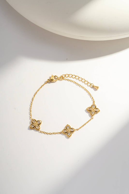 Elegant Verfijnde armband "Kristalklavertje" van roestvrij staal|Beautiva Boutique