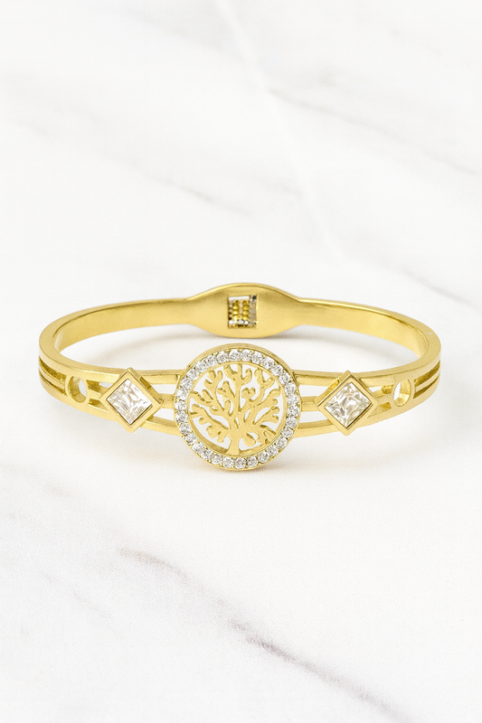 Golden Tree Armband, Spirituele RVS Armband met kristallen| Beautiva Boutique