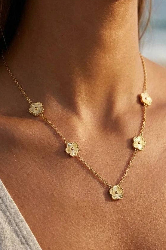 Roestvrijstalen 14 Karaats Vergulde Klaverketting Goud |Beautiva Boutique