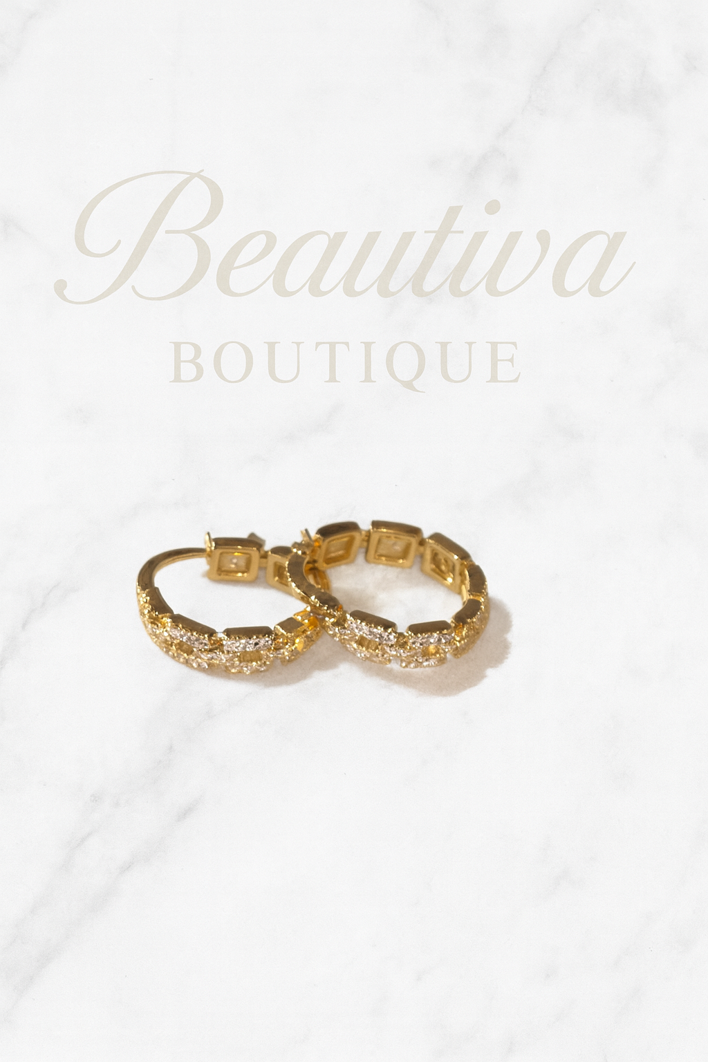 18K Vergulde RVS Oorbellen met Zirconia, Goud & Zilverkleurig| Beautiva Boutique