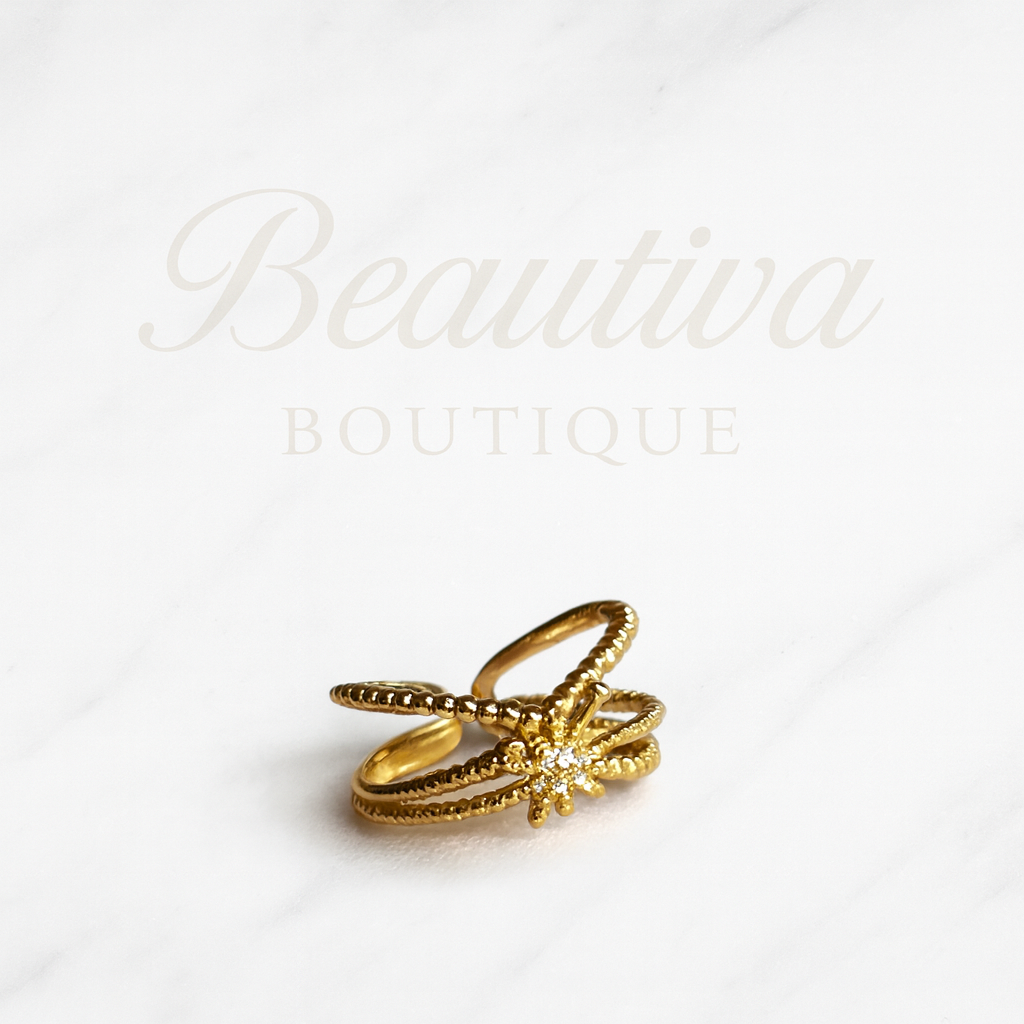 Zonster Design Ring , 18K verguld RVS| Beautiva Boutique