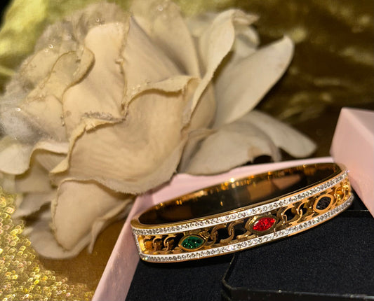 Gouden stalen armband met gekleurde kristallen chic | Beautiva Boutique