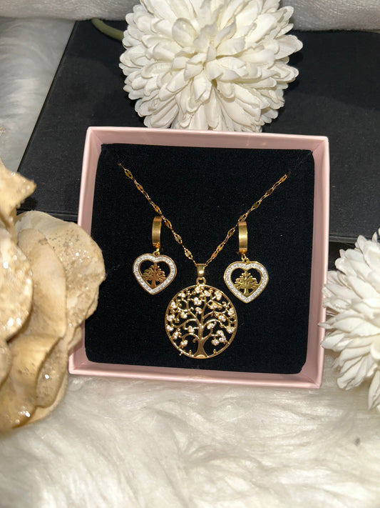 Tree of Life sieradenSet, RVS |Beautiva Boutique