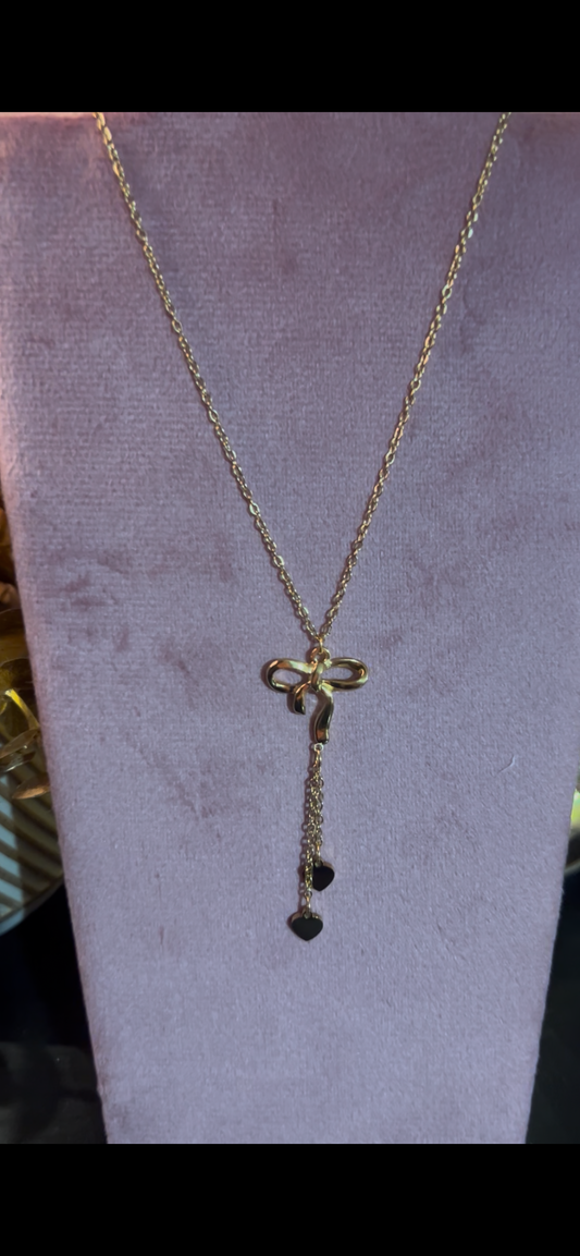 Roestvrijstalen vlinderdas ketting |Beautiva Boutique