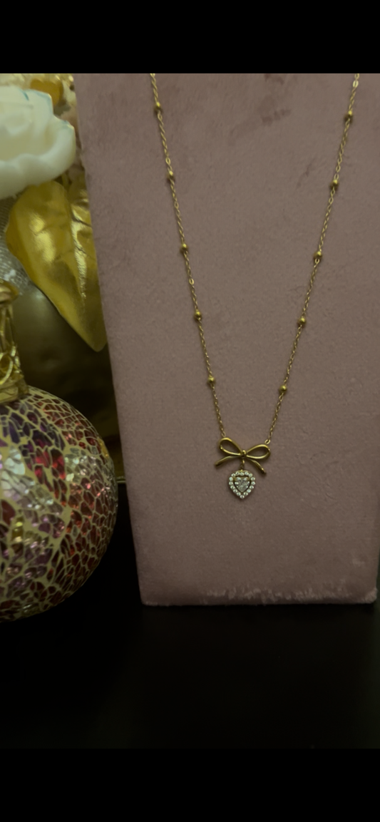 Vergulde Ketting van Roestvrij Staal – Hanger met Knoop en Hart Goud | Beautiva Boutique