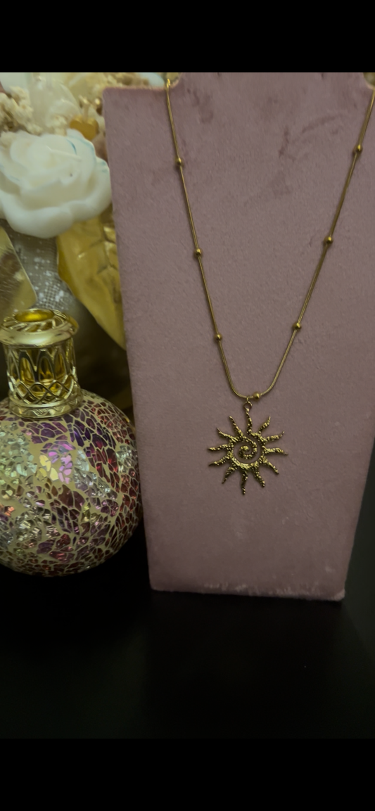 Zonneketting, 18K verguld RVS kralenketting | Beautiva Boutique