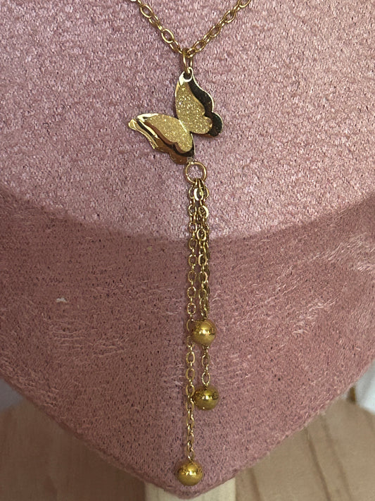 Gouden vlinderketting van roestvrij staal met hangers|Beautiva Boutique