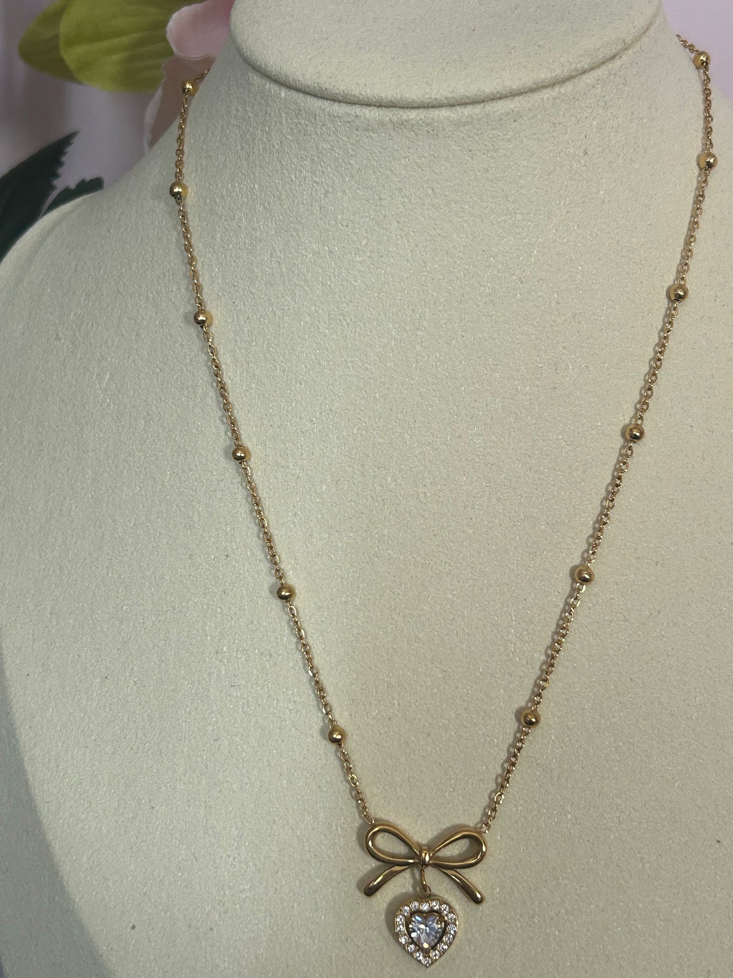 Vergulde Ketting van Roestvrij Staal – Hanger met Knoop en Hart Goud | Beautiva Boutique