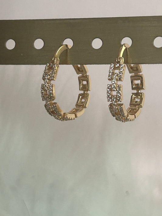 18K Vergulde RVS Oorbellen met Zirconia, Goud & Zilverkleurig| Beautiva Boutique
