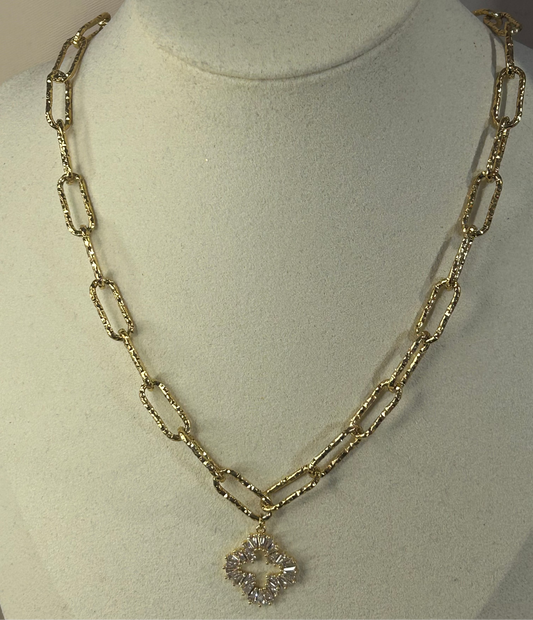 Rechthoekige schakels Roestvrijstalen ketting met stralende ster hanger|BeautivaBoutique