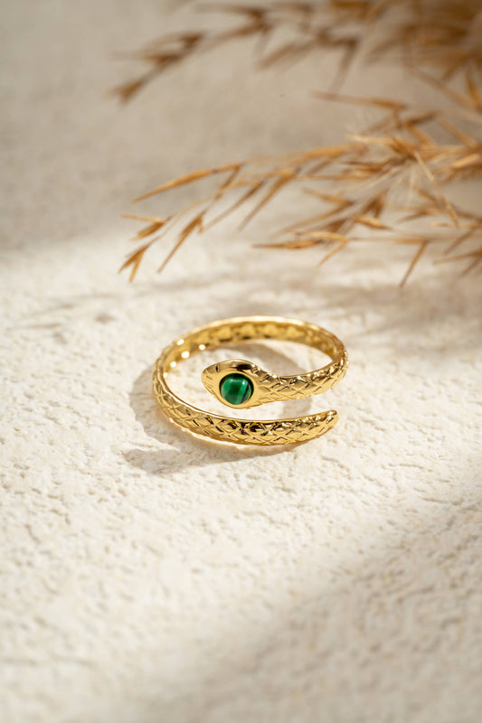 Verstelbare Gouden Slangenring Dames Roestvrij Staal | Beautiva Boutique