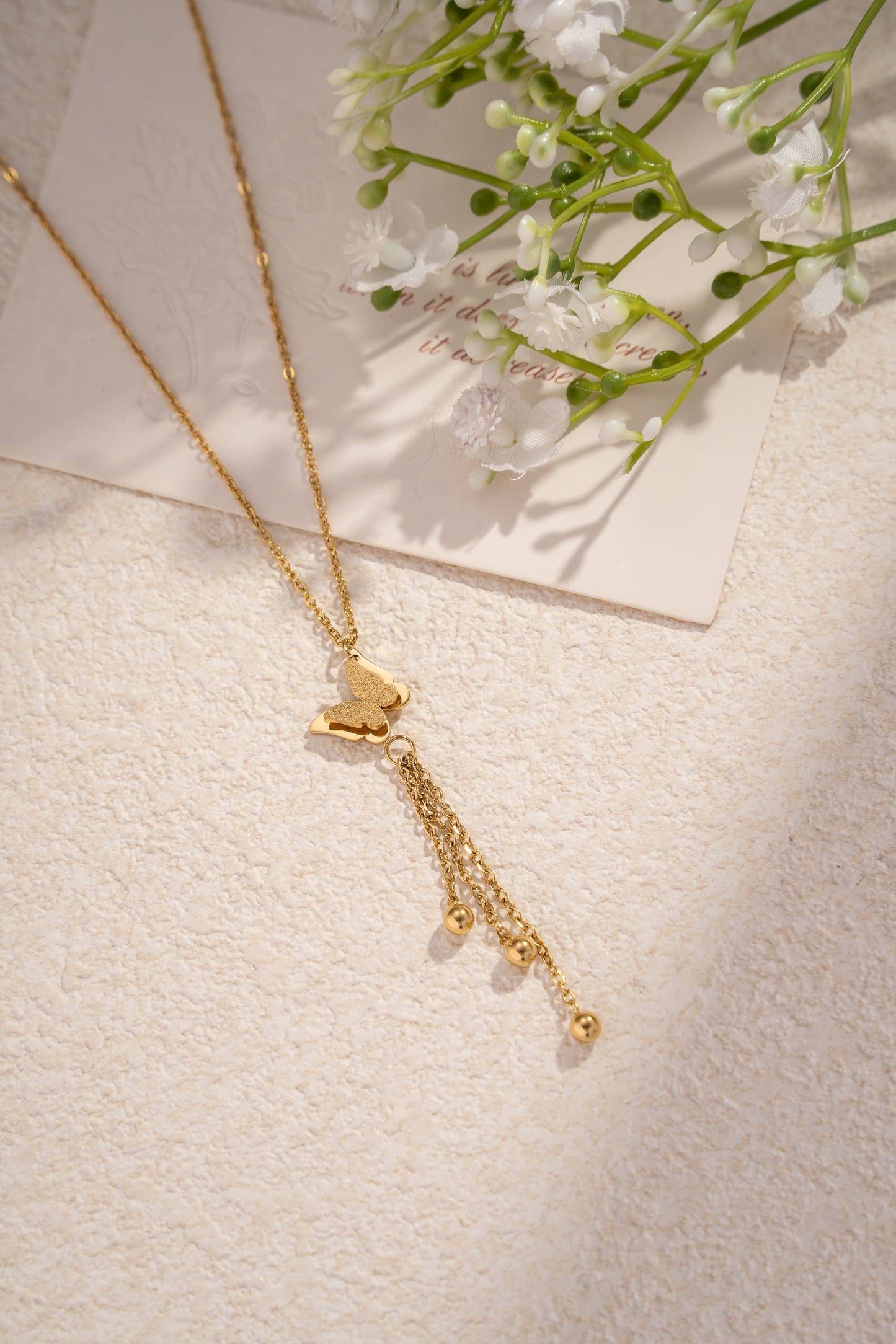 Gouden vlinderketting van roestvrij staal met hangers|Beautiva Boutique