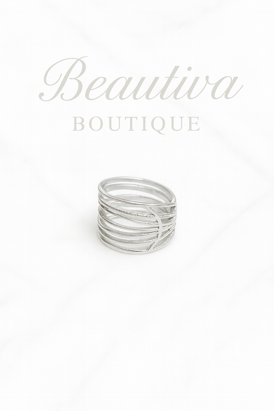Elegante Multi Band Design Ring Zilverkleurig | Beautiva Boutique