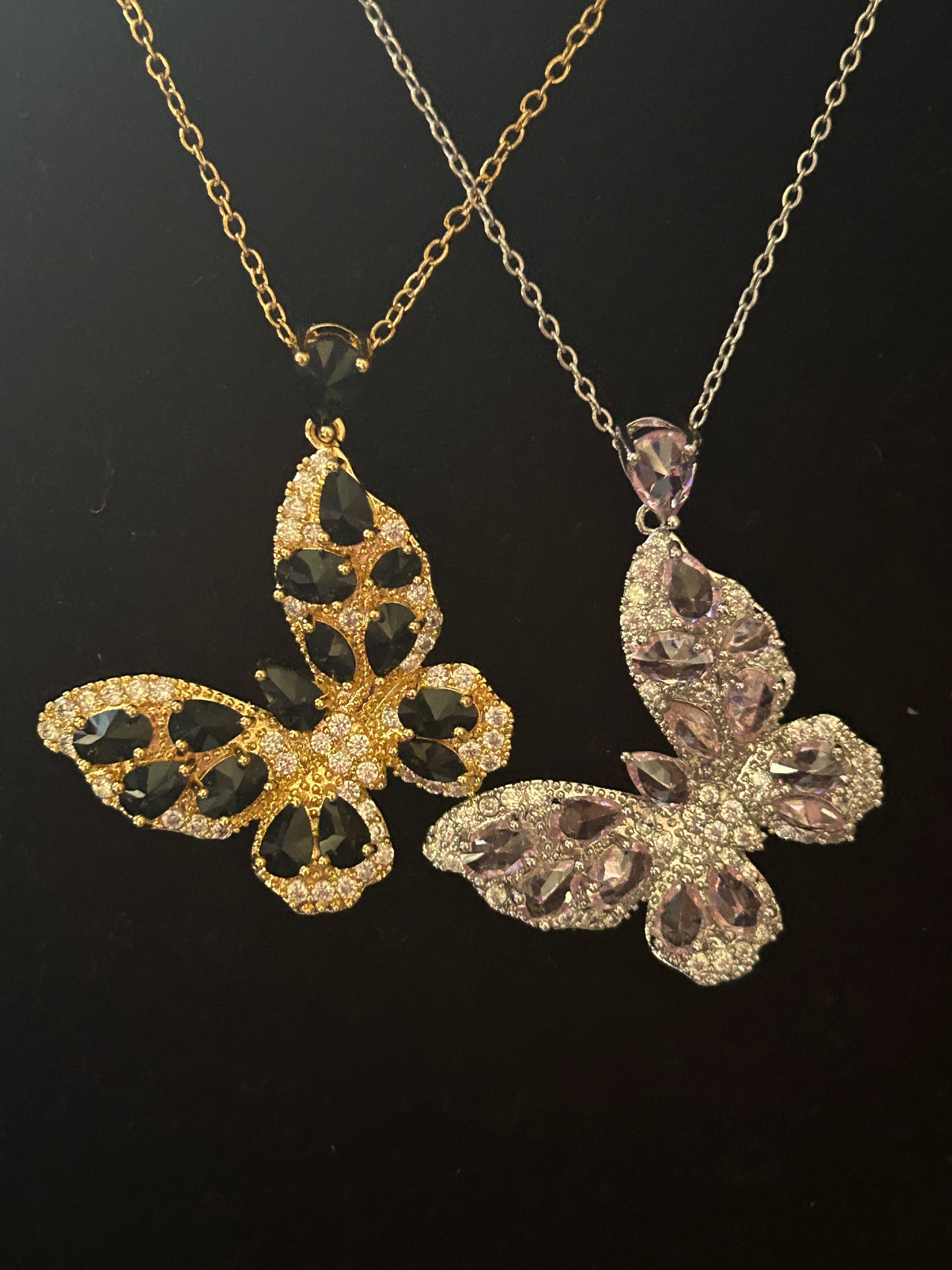 Tijdloze Roestvrijstalen Vlinderketting zilver\Roze|Beautiva Boutique