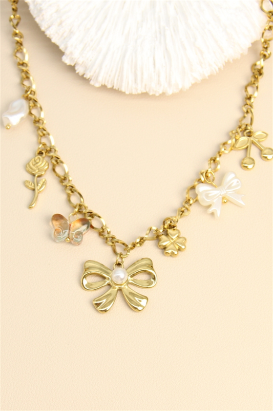 Roestvrijstalen Ketting – Charms “Gouden Zachtheid”|Beautiva Boutique