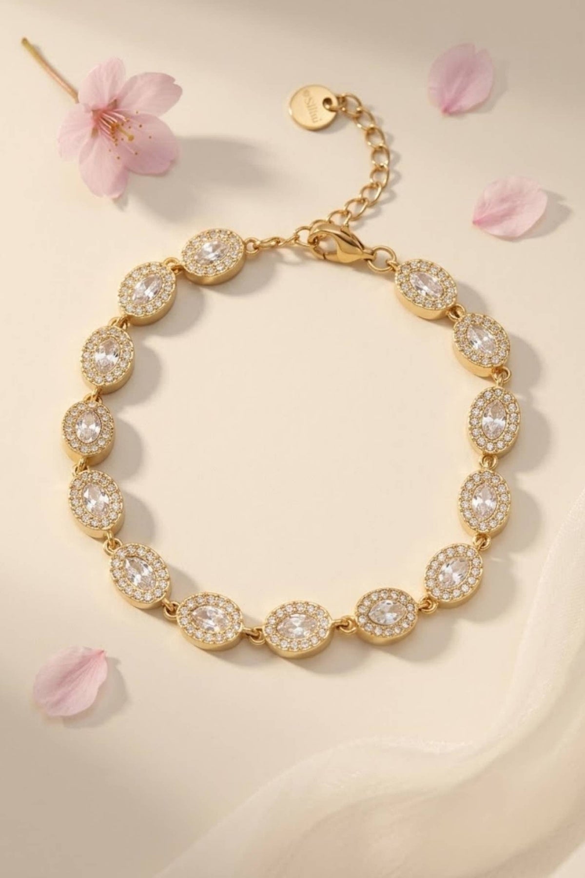 Armband met ovale strass van roestvrij staal — stralende elegantie: |Beautiva Boutique