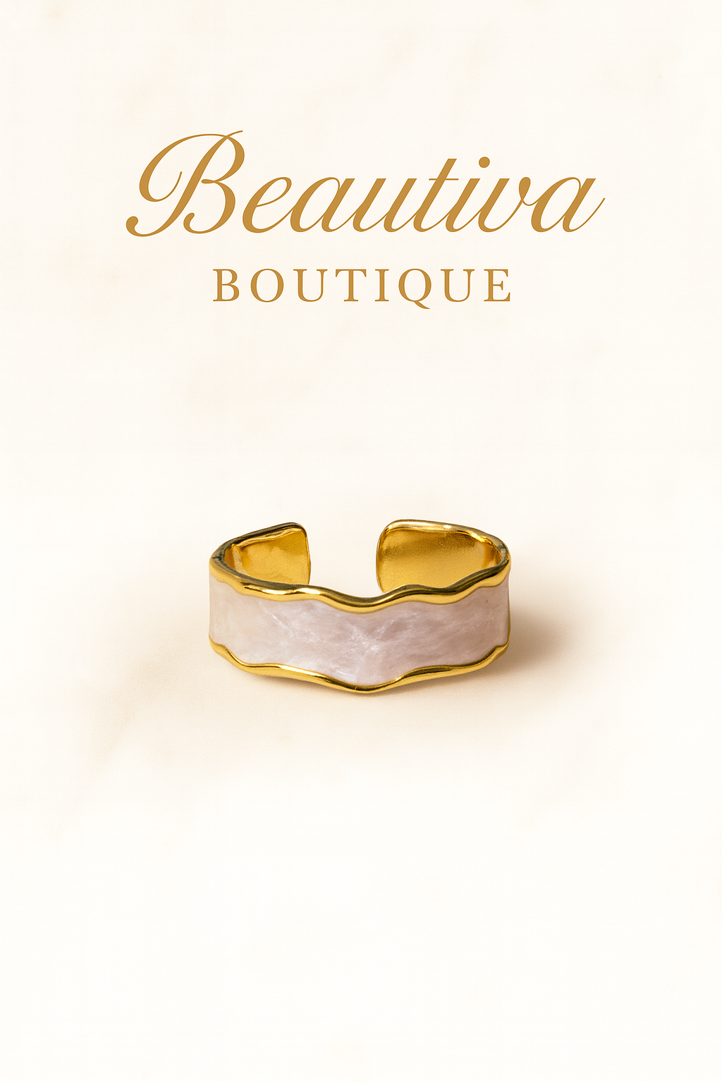 Pearl wave Ring, RVS| Beautiva Boutique