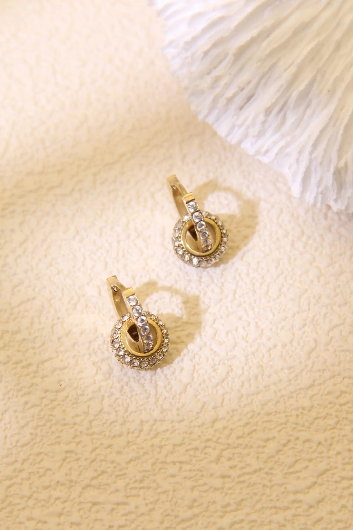 Strass Bezaaide Creolen Oorbellen Roestvrijstaal |Beautiva Boutique