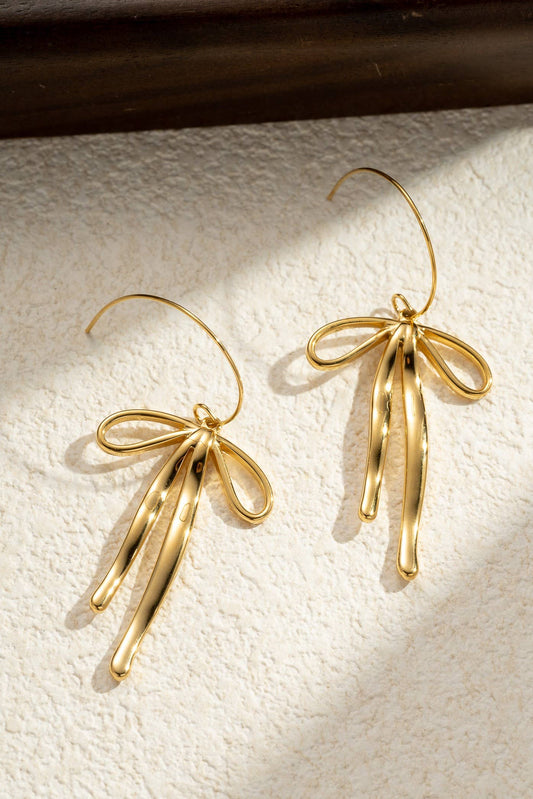Chique roestvrijstalen gouden knoop oorbellen.|Beautiva Boutique