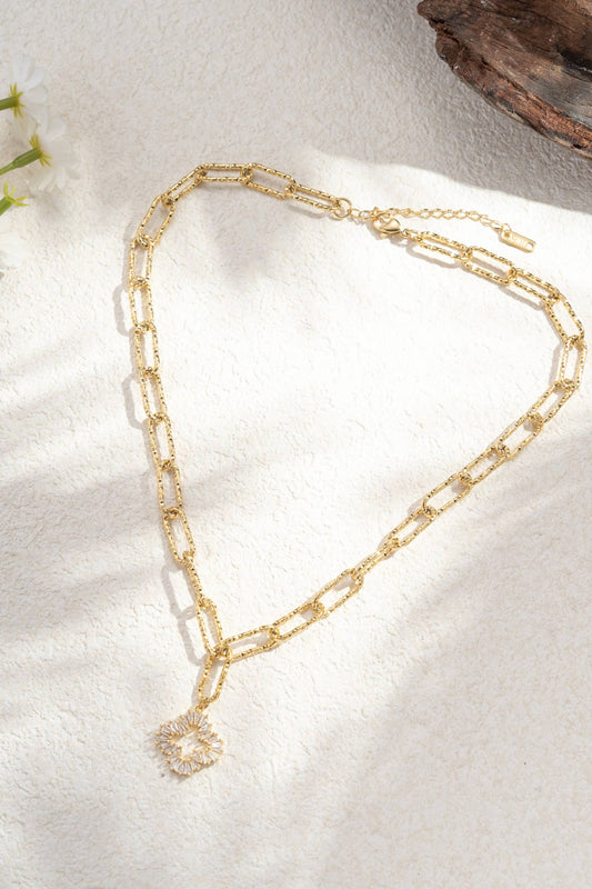 Rechthoekige schakels Roestvrijstalen ketting met stralende ster hanger|BeautivaBoutique