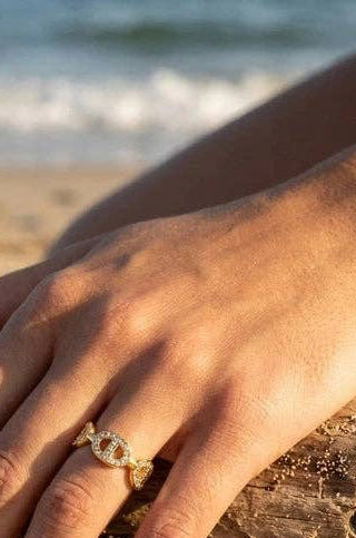 Vergulde Roestvrijstalen Circel Design Ring| Beautiva Boutique