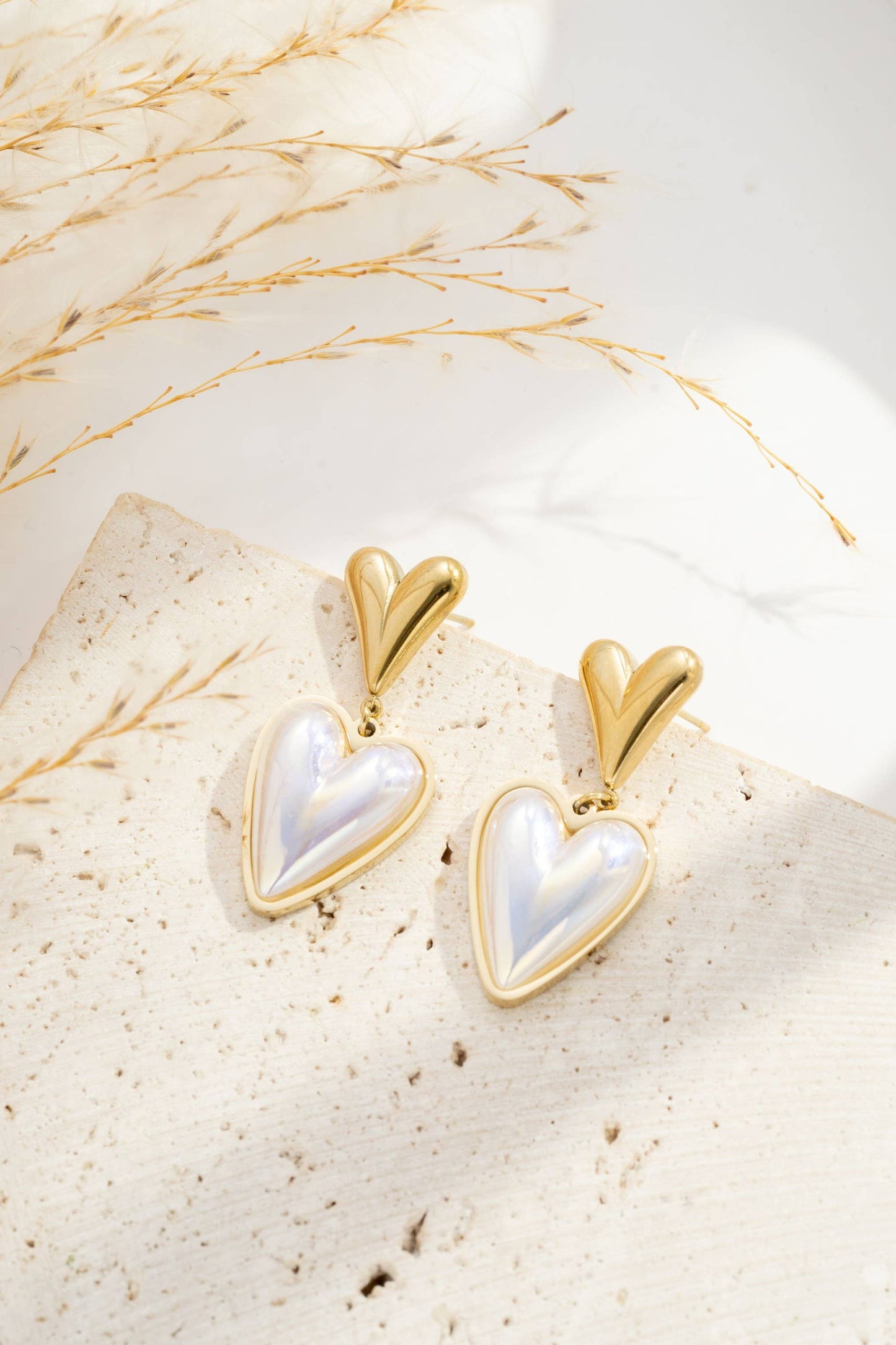Elegante iriserende hartoorbel, dubbel lichtgevend motief|Beautiva Boutique