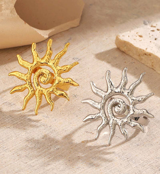 Verstelbare spiraalvormige zonneringen van roestvrij staal Zilver | Beautiva Boutique