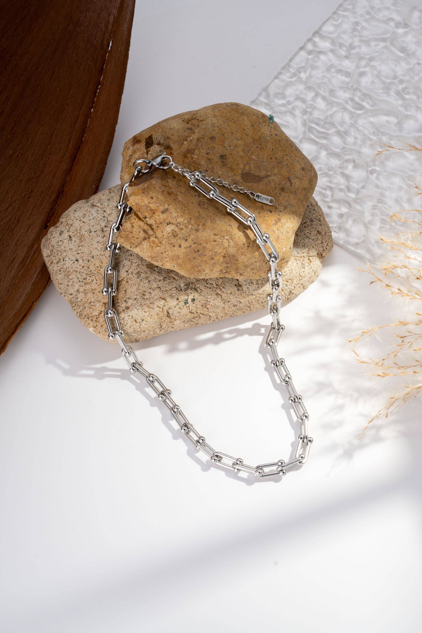 Chique Trendy Lang Schakelketting Roestvrij Staal: Geld|Beautiva Boutique