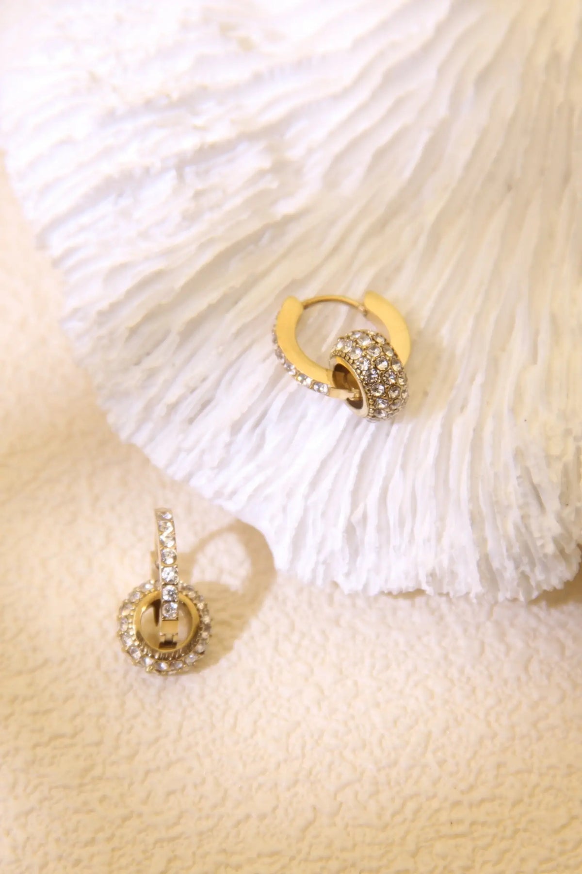 Strass Bezaaide Creolen Oorbellen Roestvrijstaal |Beautiva Boutique
