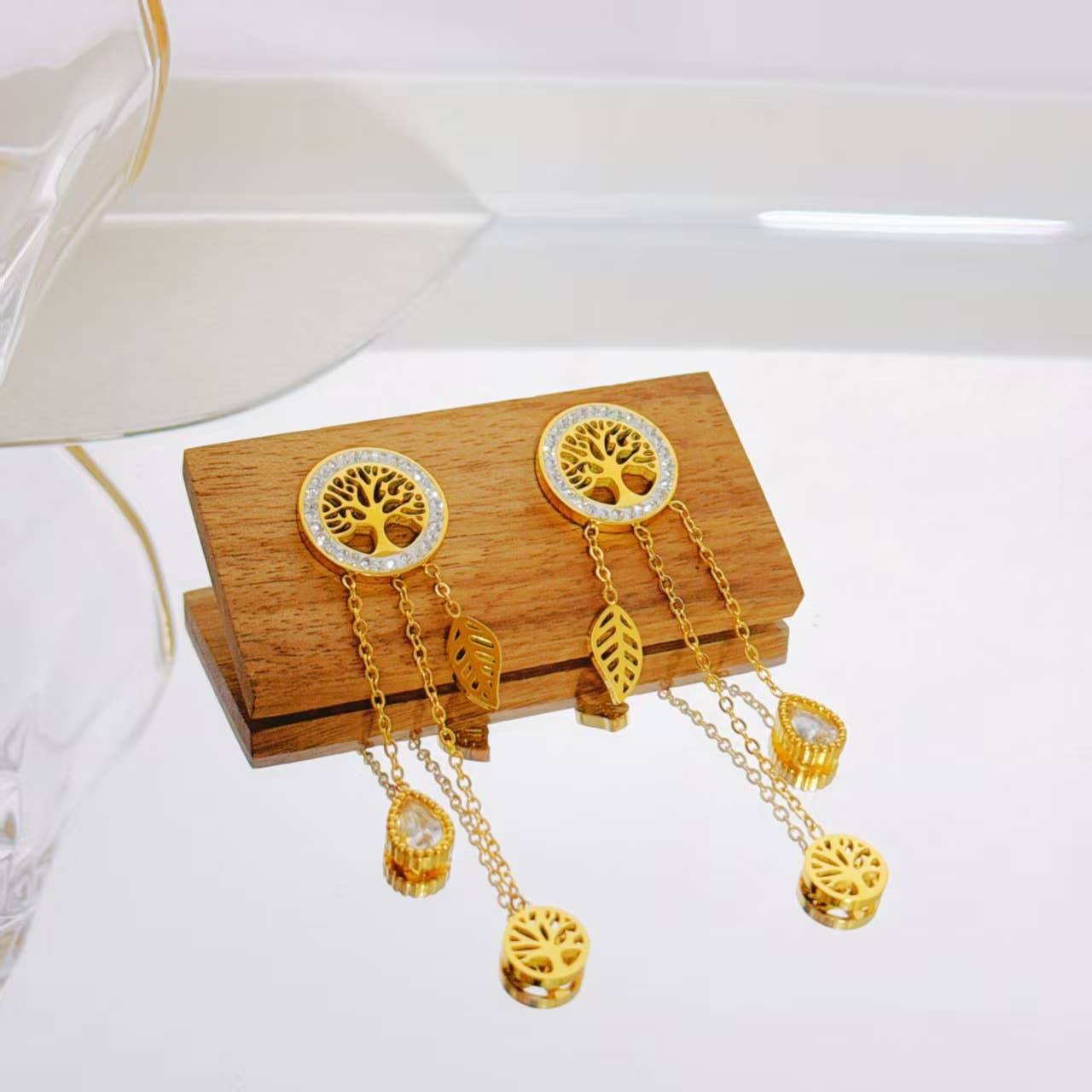 Gouden Levensboom Charms Hangers Roestvrij Staal|Beautiva Boutique