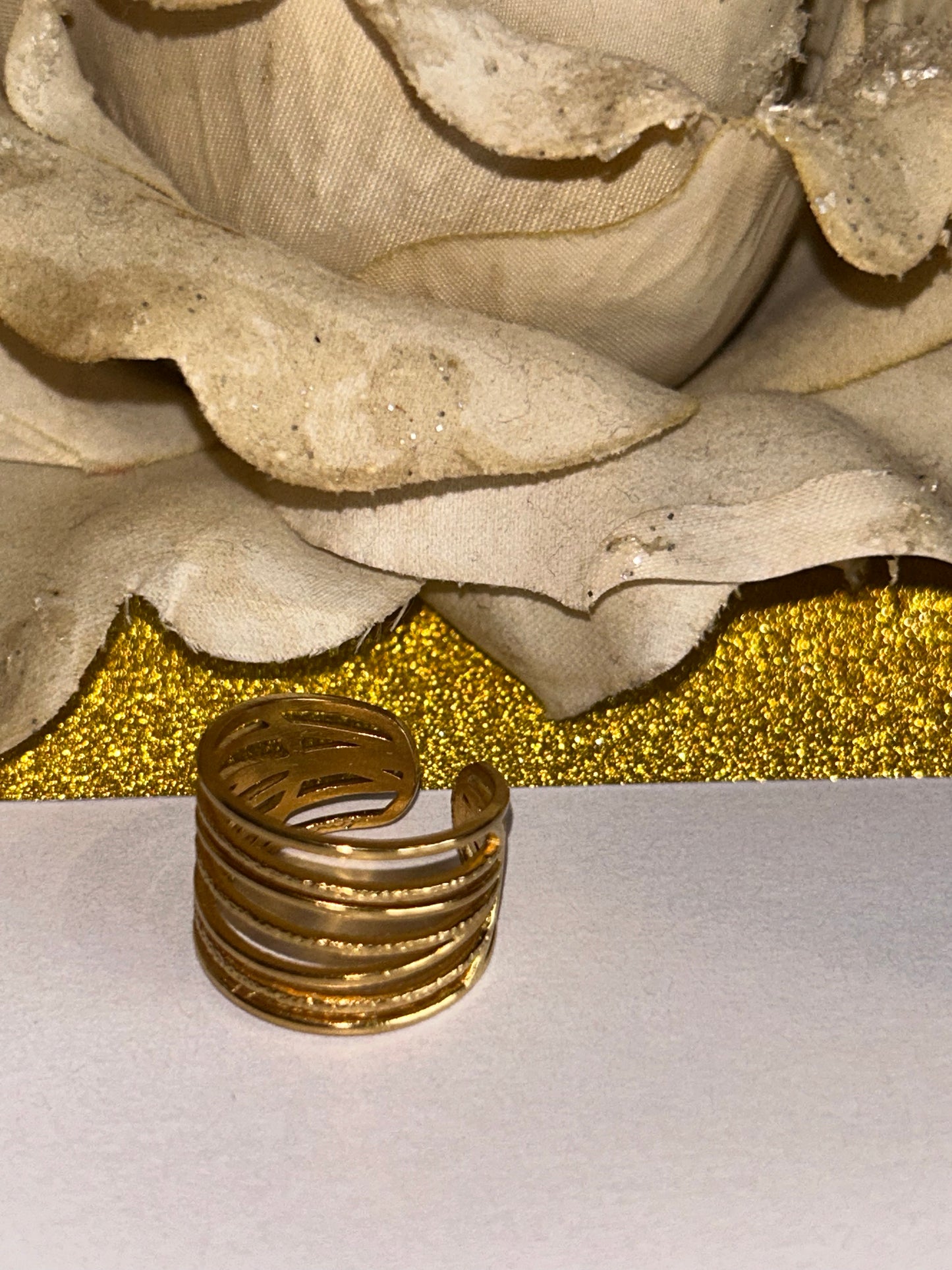 Elegante Multi Band Design Ring, 18K vergulde RVS Ring | Beautiva Boutique