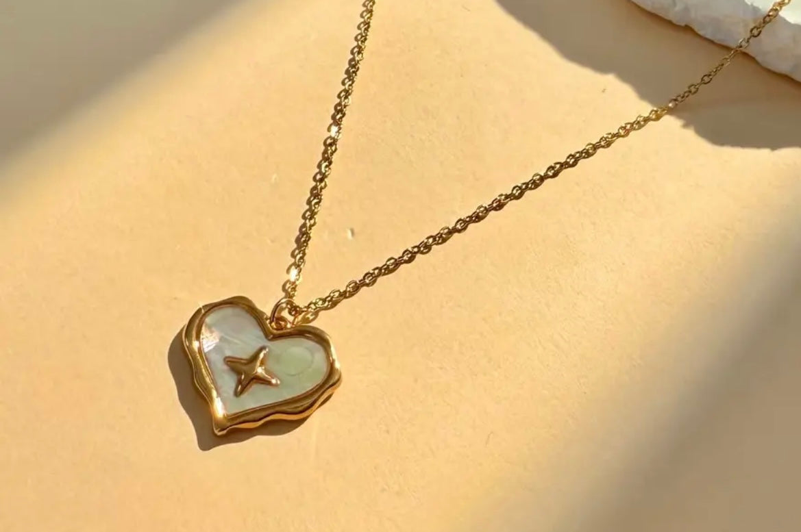 Roestvrijstalen Ketting met Elegante Parelmoeren Hart| Beautiva Boutique