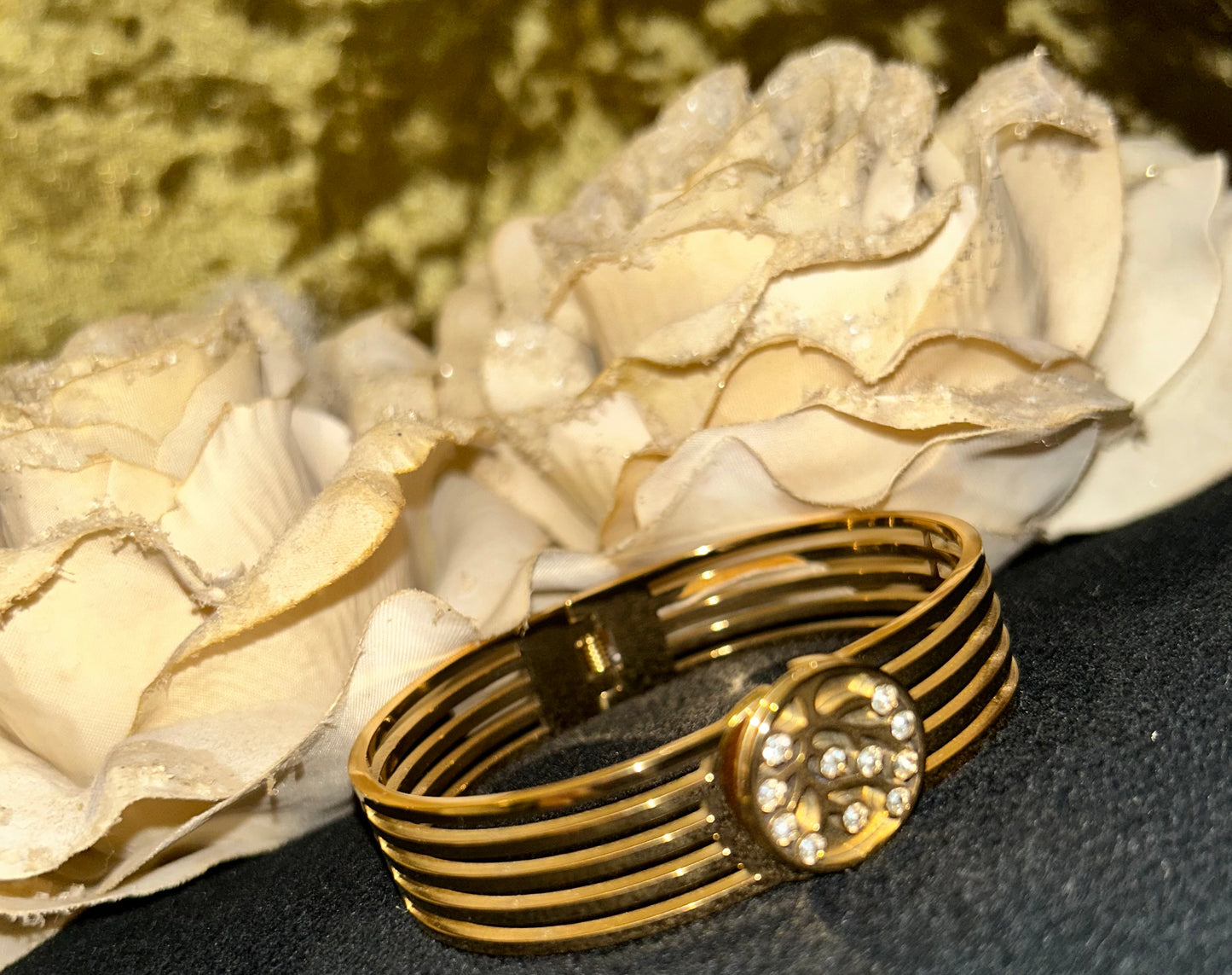 18K vergulde RVS Armband, Tree of Life Luxe Bangle|Beautiva Boutique