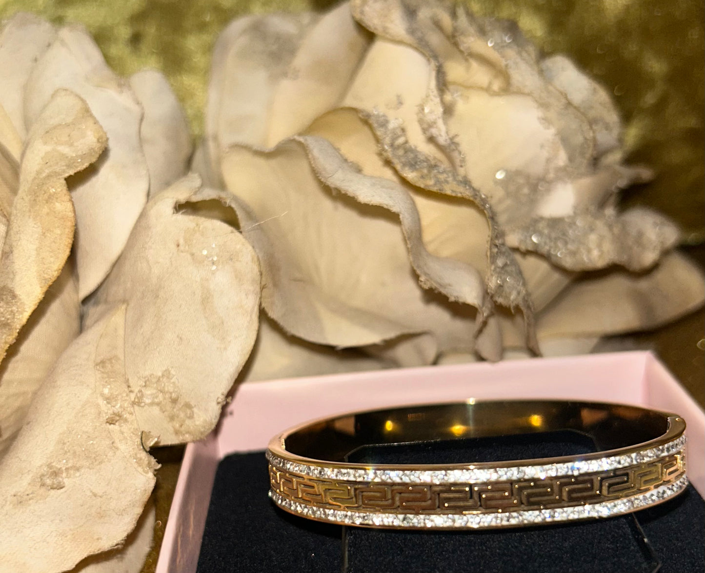 Golden Greek Luxe Armband, 18K verguld RVS met Kristallen| Beautiva Boutique