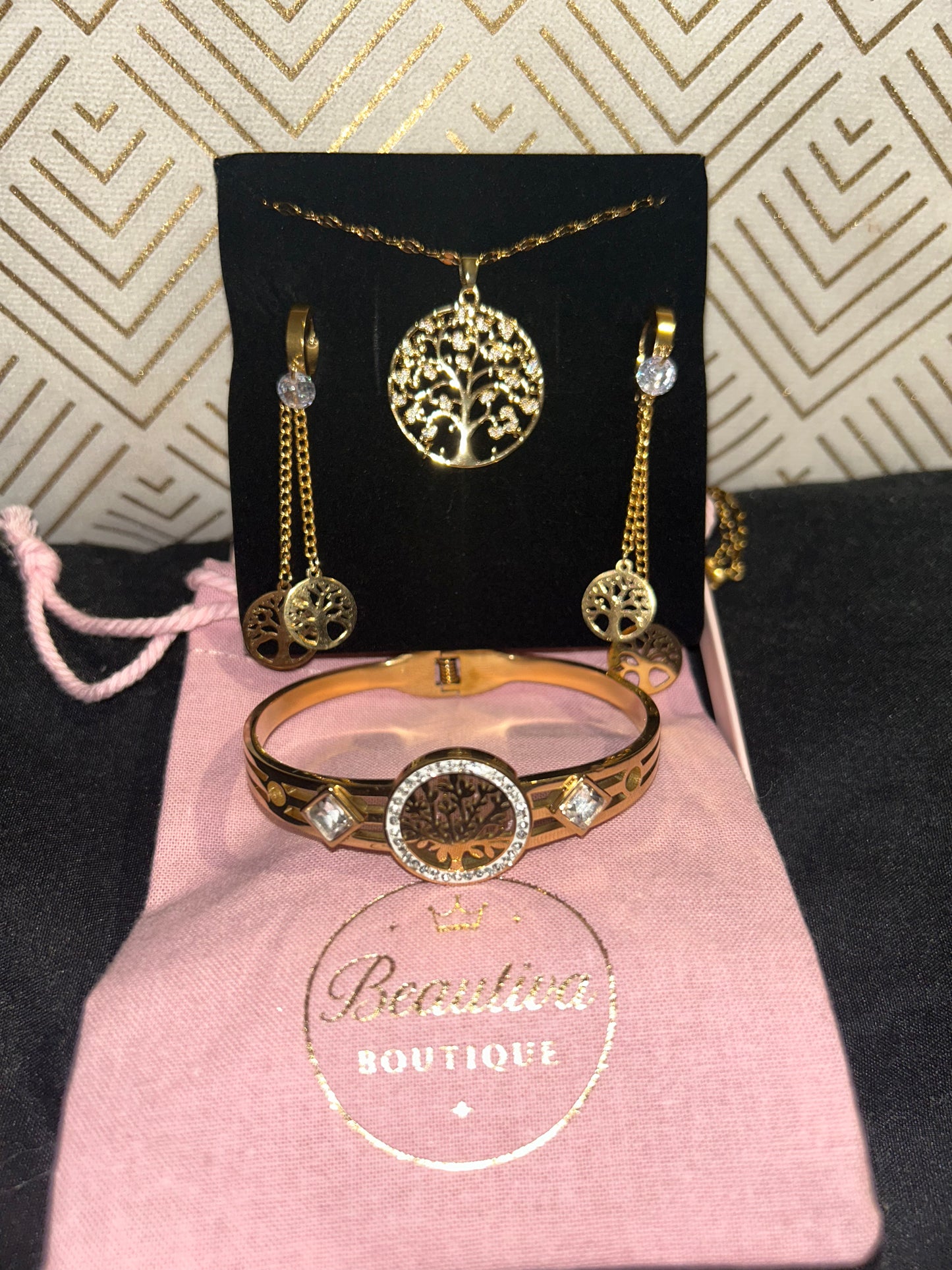 Sieraden set tree of life  RVS | Beautiva Boutique