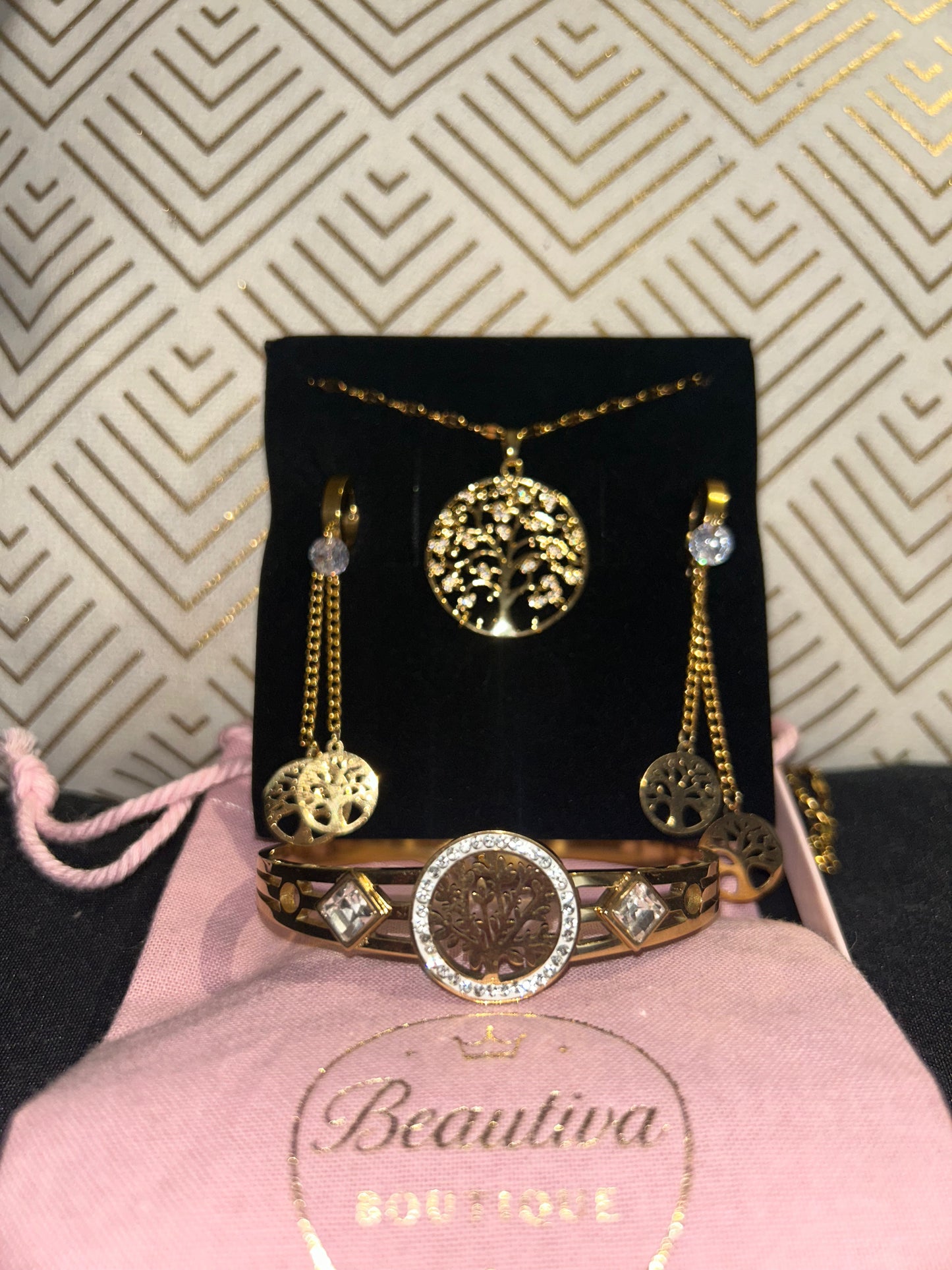 Sieraden set tree of life  RVS | Beautiva Boutique