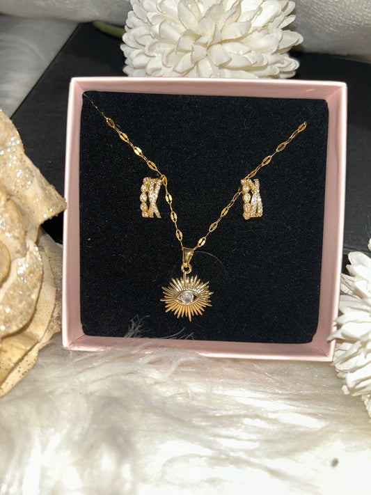 Roesvrij staal Vergulde Sieraden set, |Beautiva Boutique