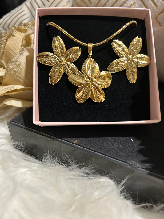 Roestvrij stalen Bloem sieraden Set|Beautiva Boutique