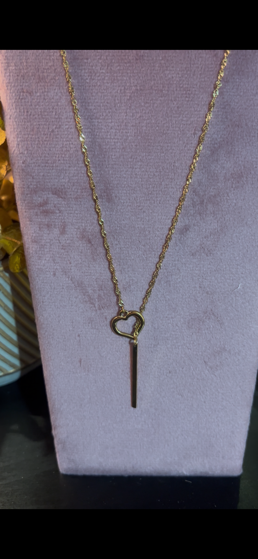 Verfijnde Hart Ketting Roestvrij Staal Goud |Beautiva Boutique