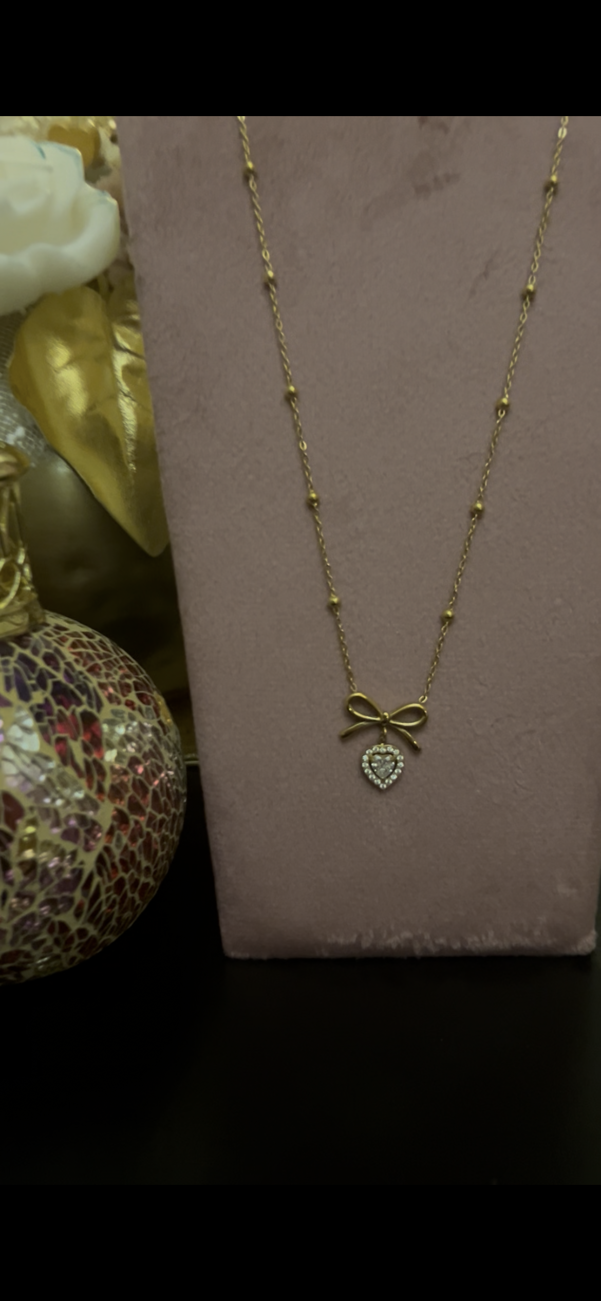 Vergulde Ketting van Roestvrij Staal – Hanger met Knoop en Hart Goud | Beautiva Boutique