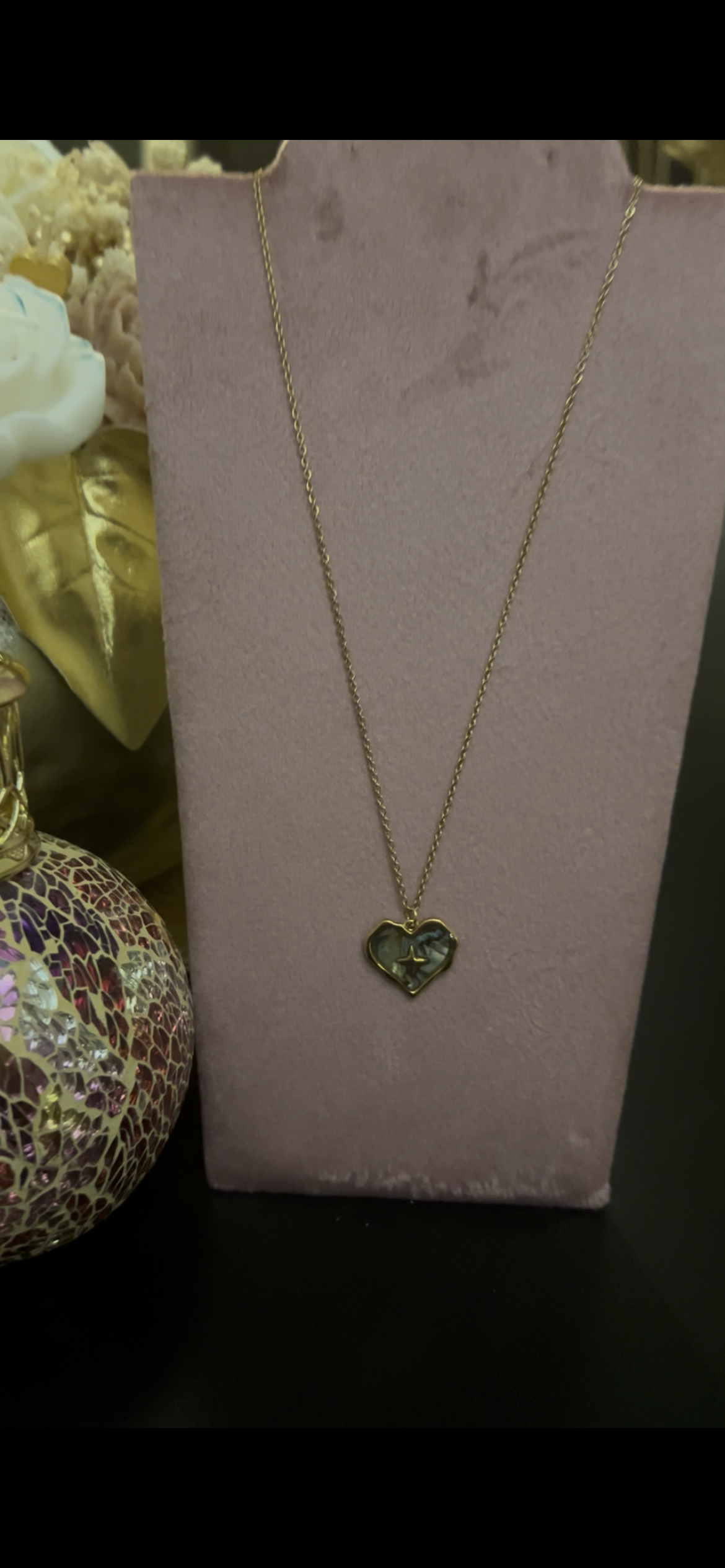 Roestvrijstalen Ketting met Elegante Parelmoeren Hart| Beautiva Boutique