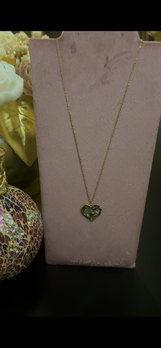 Roestvrijstalen Ketting met Elegante Parelmoeren Hart| Beautiva Boutique