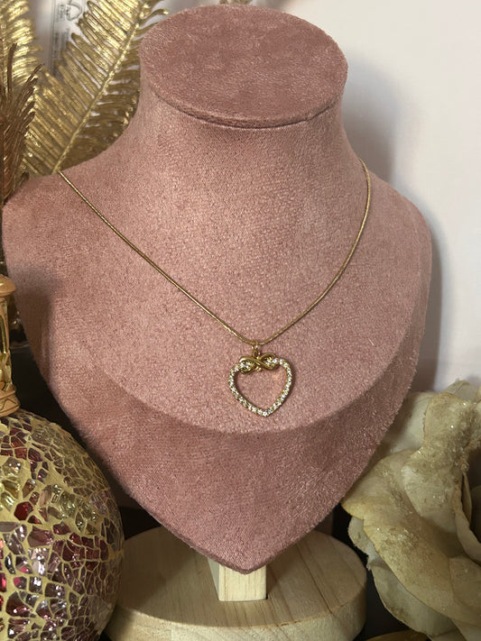 Oneindige hartketting van roestvrij staal met fonkelende strass-steentjes |Beautiva Boutique