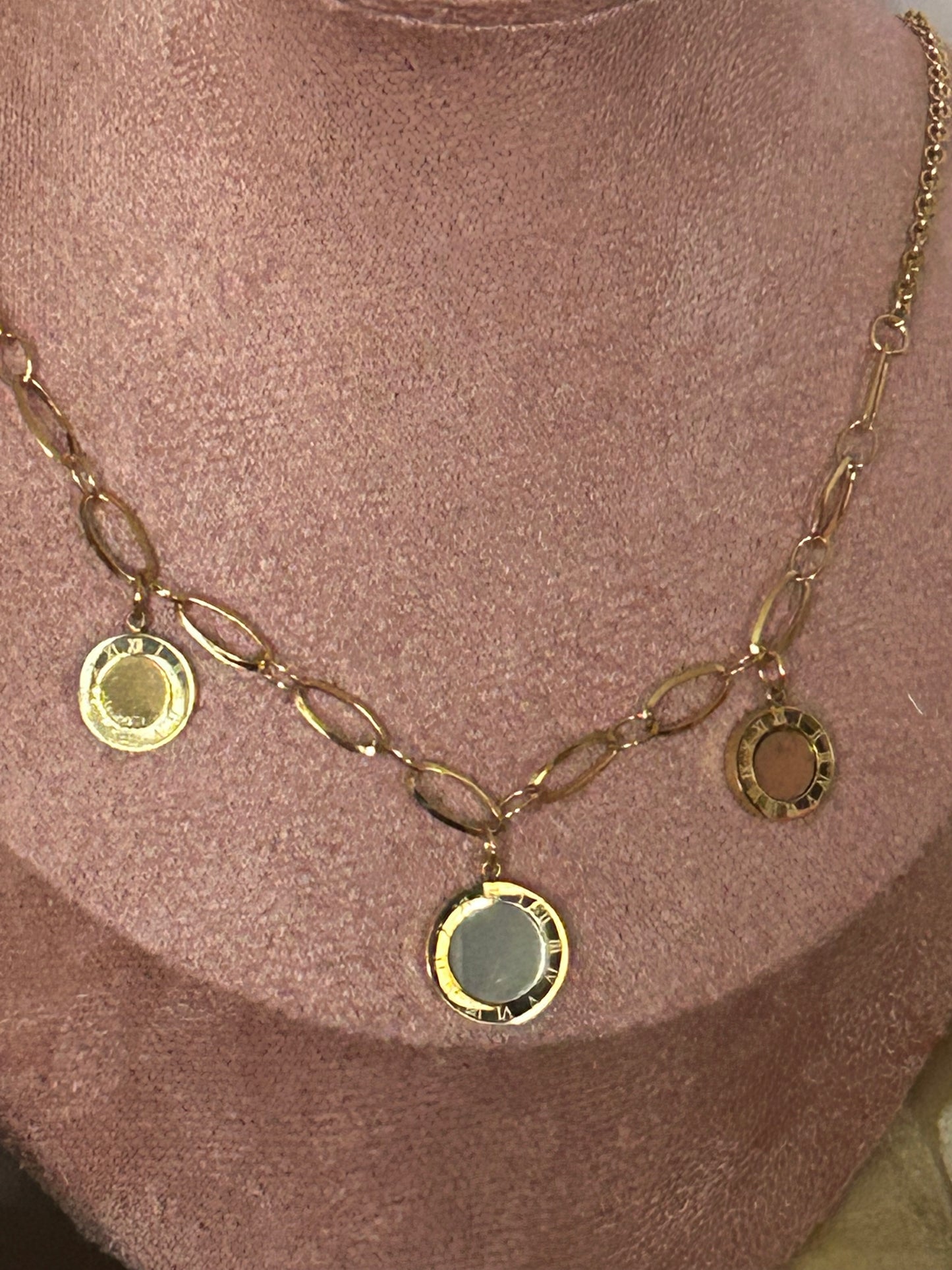 Brede Roestvrijstalen ketting met ronde bedels en Romeinse cijfers|Beautiva Boutique