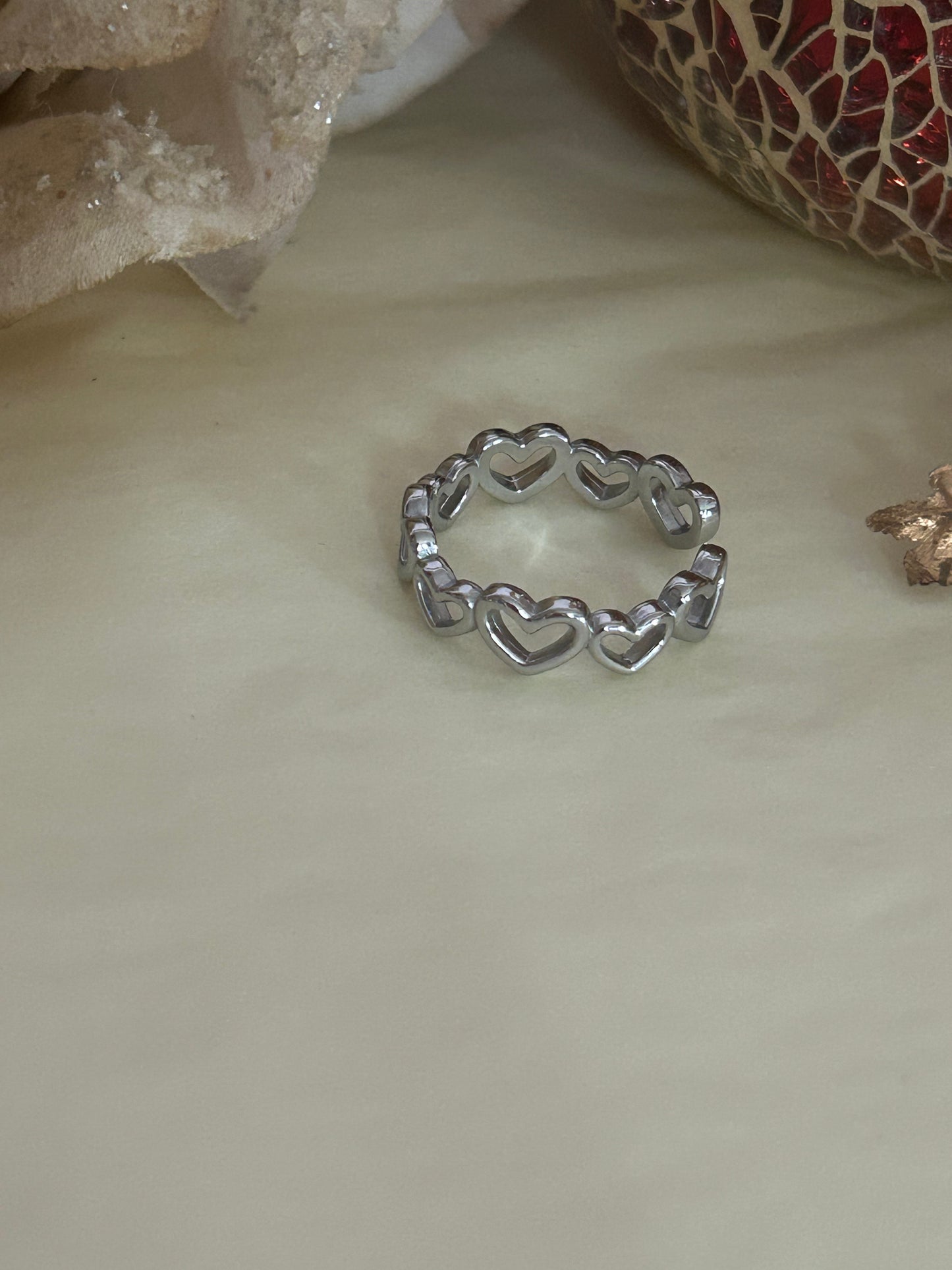 Minimalistische verstelbare hartvormige ring van roestvrij staal: GeldBeautiva Boutique