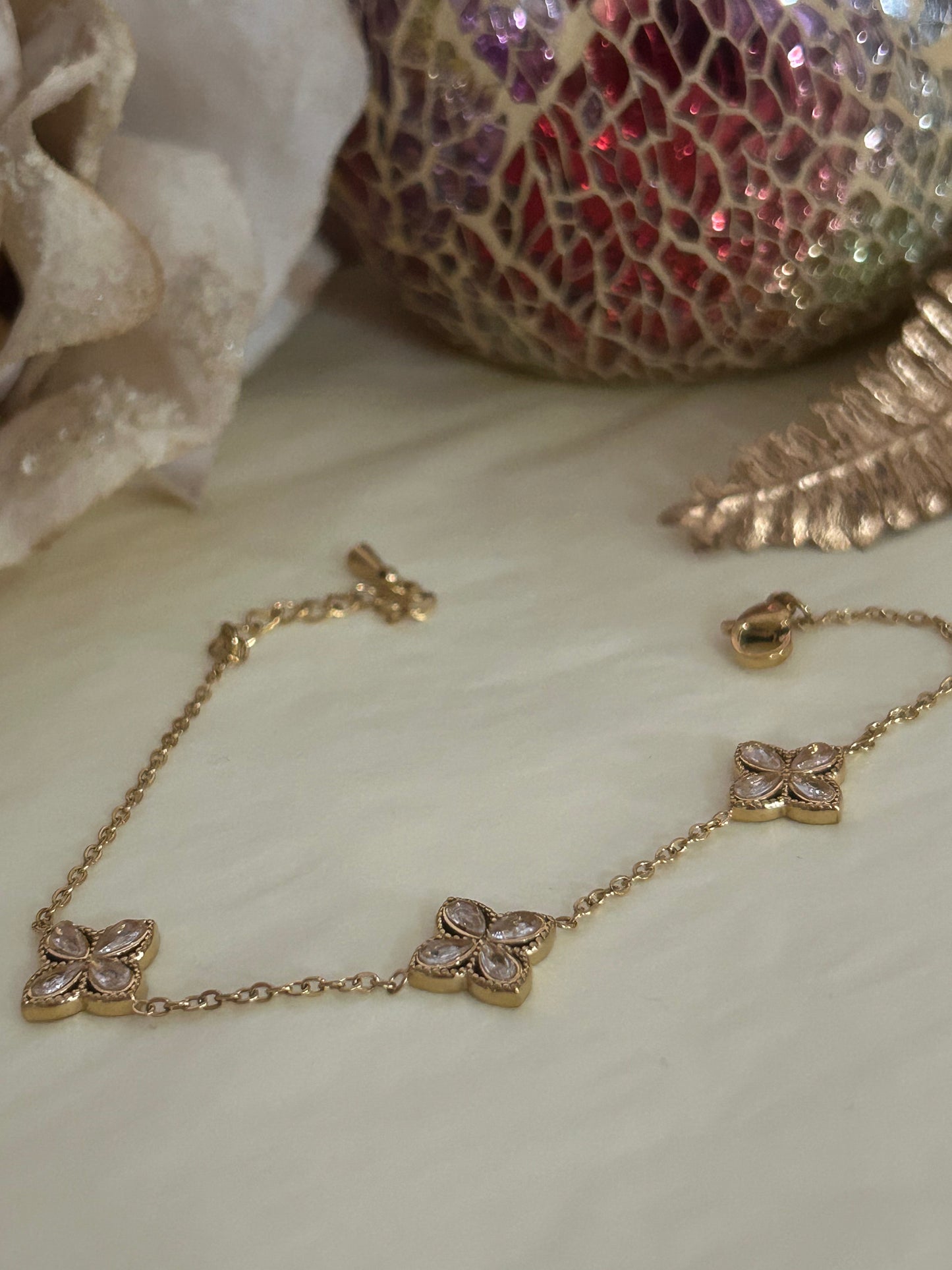 Elegant Verfijnde armband "Kristalklavertje" van roestvrij staal|Beautiva Boutique