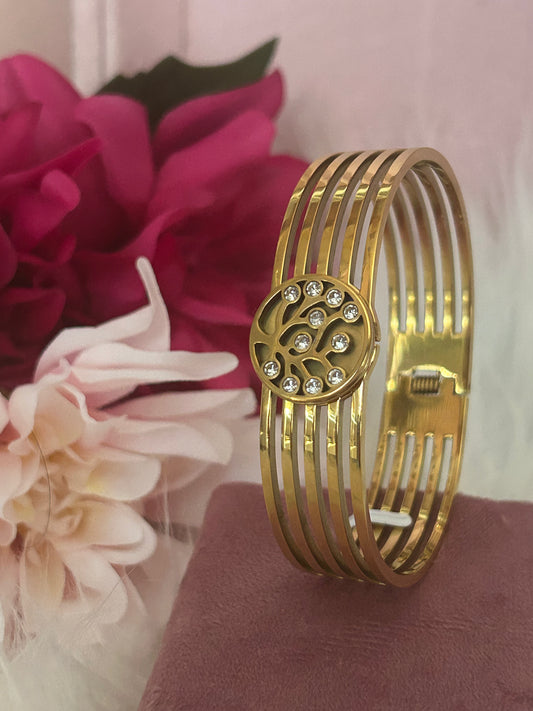 18K vergulde RVS Armband, Tree of Life Luxe Bangle|Beautiva Boutique