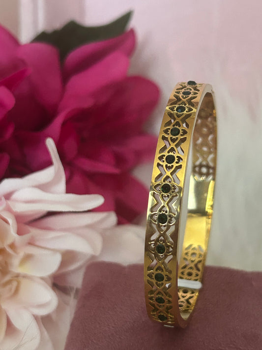 Emerald Mozaic Armband, 18k verguld RVS| Beautiva Boutique