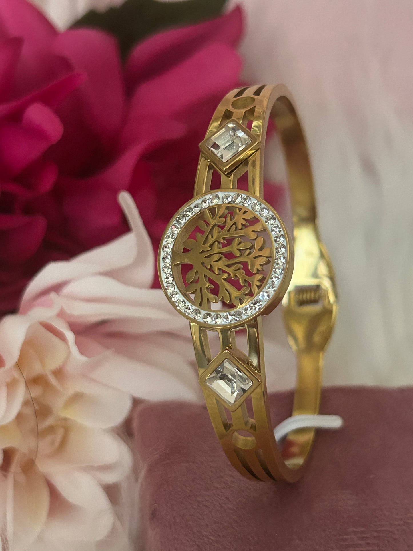 Golden Tree Armband, Spirituele RVS Armband met kristallen| Beautiva Boutique