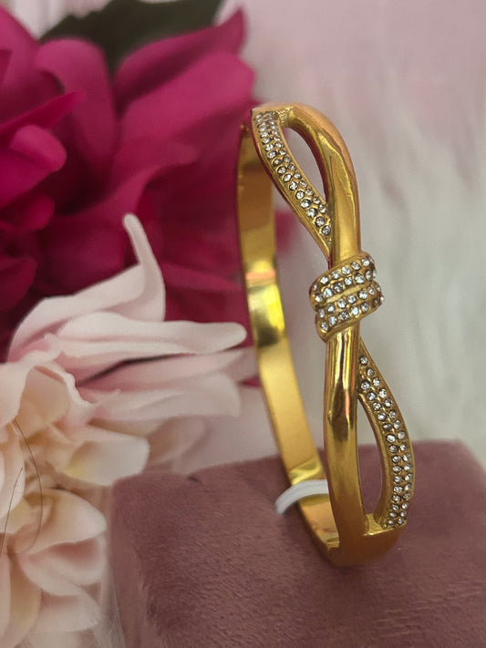 Gouden Knoop Kristallen Armband Roestvrij Staal Elegante Chic|Beautiva Boutique